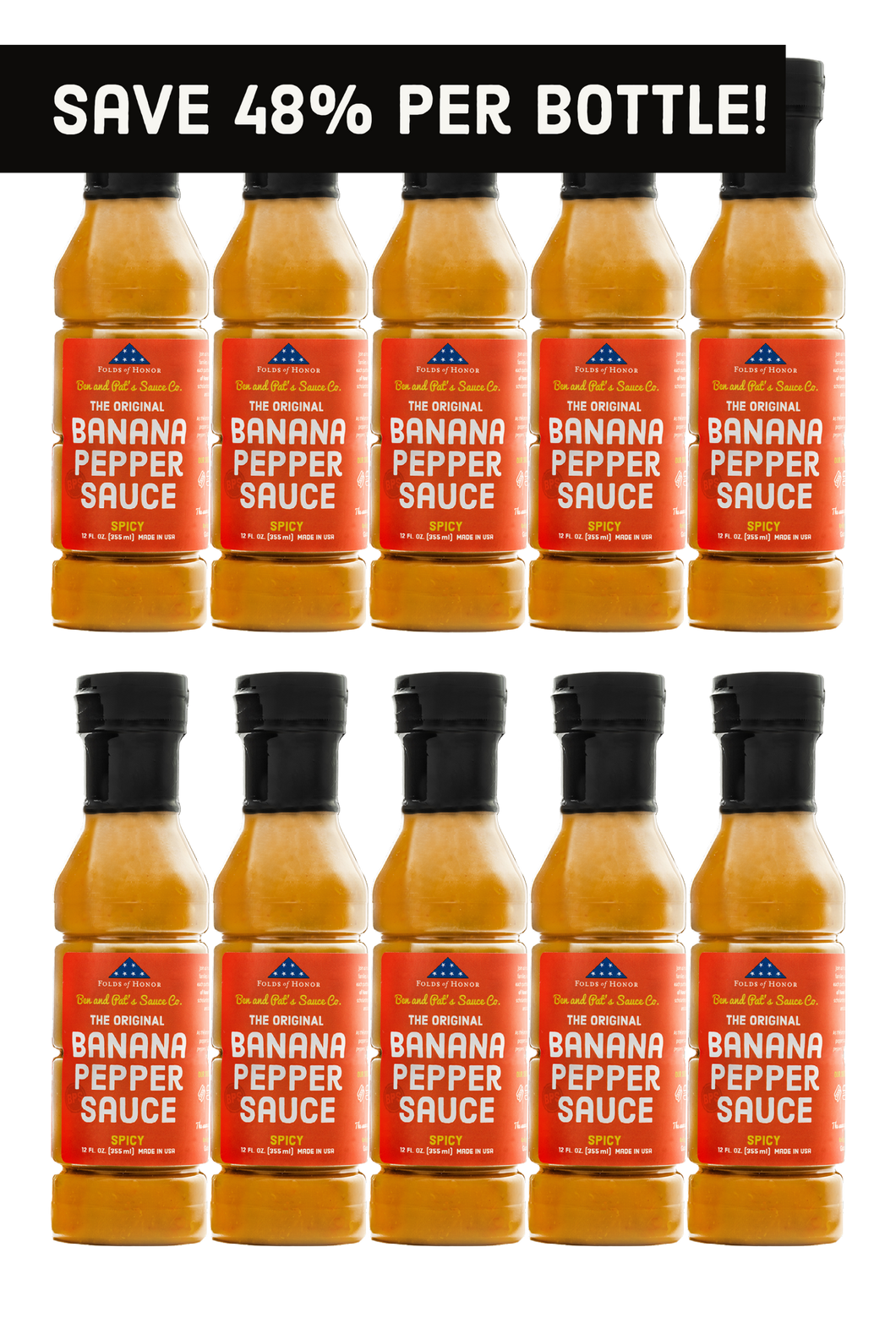 Spicy Original Banana Pepper Sauce - 10 Pack (Free Shipping!)